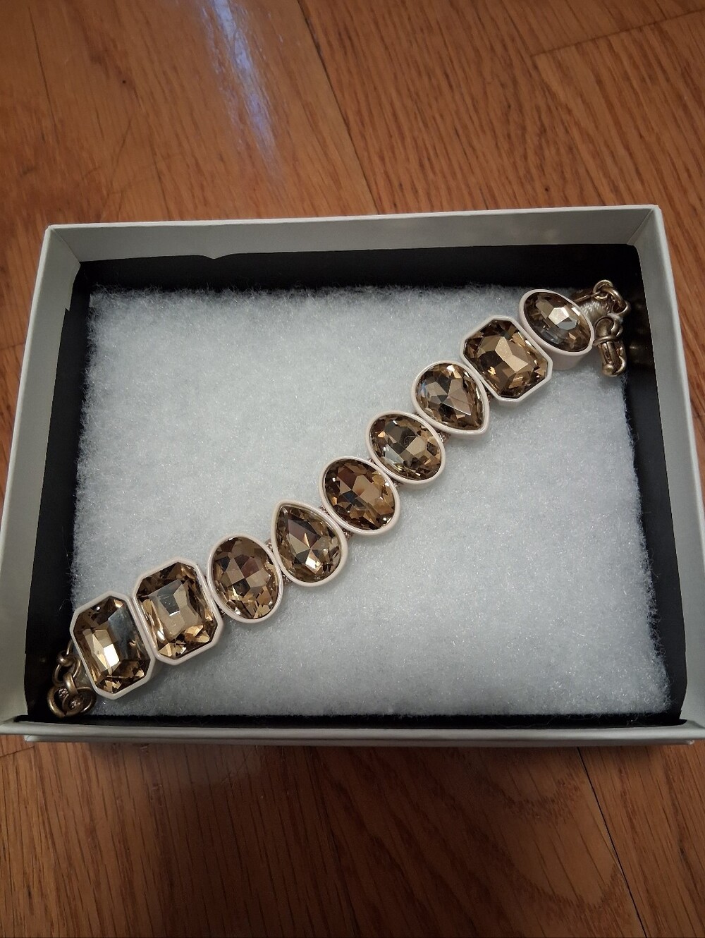 J.Crew Taupe Mixed Brulee Crystal Bracelet